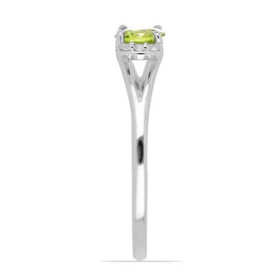 BUY STERLING SILVER NATURAL PERIDOT GEMSTONE CLASSIC RING